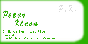 peter klcso business card